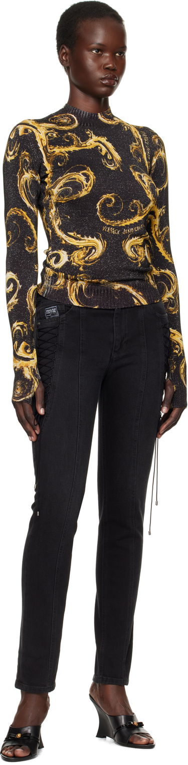 Sveter Versace Black & Gold Knit Lurex Sweater Čierna | E77HAFM24_ECMN80, 3