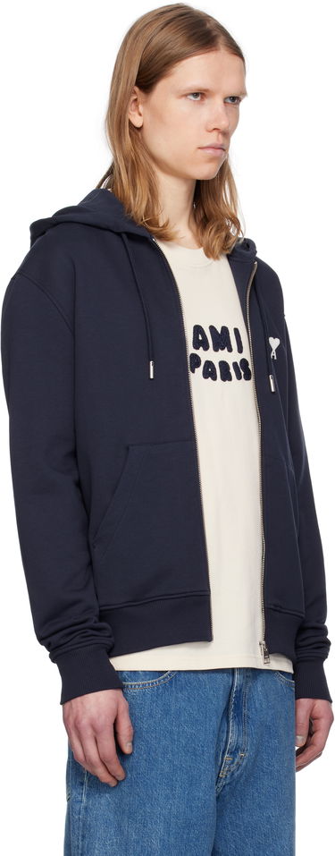 Mikina AMI AMI Paris Ami de Coeur Zip-Up Hoodie Zelené | HSW460.730, 4