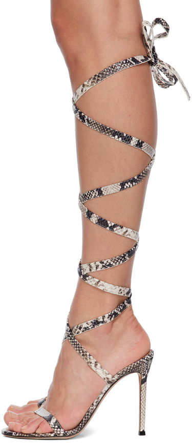 Starostlivosť o obuv Gianvito Rossi Gianvito Rossi Borneo Lace-Up Heeled Sandals Béžová | G32325.15RIC.BON, 2