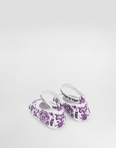 Tenisky a topánky Dolce & Gabbana Dolce & Gabbana Majolica-print Nappa Leather Ballet Flats Biela | DK0065AC513I03TN, 2