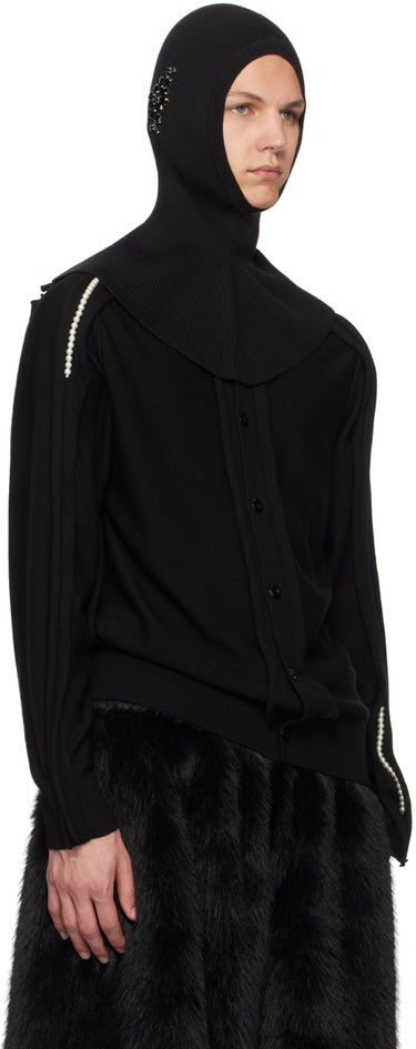 Kulicha Simone Rocha Simone Rocha Merino Silk Knit Balaclava with Crystal Embellishments Čierna | KMK5MB 0647, 3