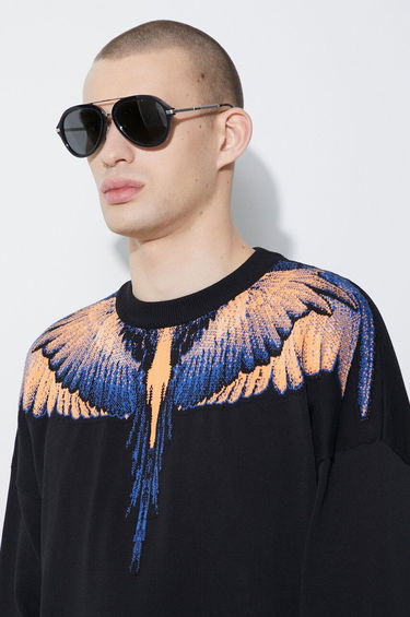 Sveter Marcelo Burlon Marcelo Burlon Icon Wings Knit Boxy Crew Sweatshirt Čierna | CMHE024S24KNI0011026, 4