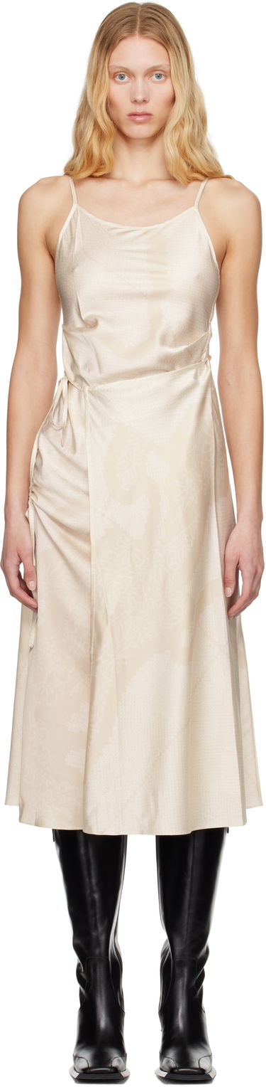 Šaty Feng Chen Wang Feng Chen Wang Pleated Silk Midi Dress Béžová | FWS19DR04, 0