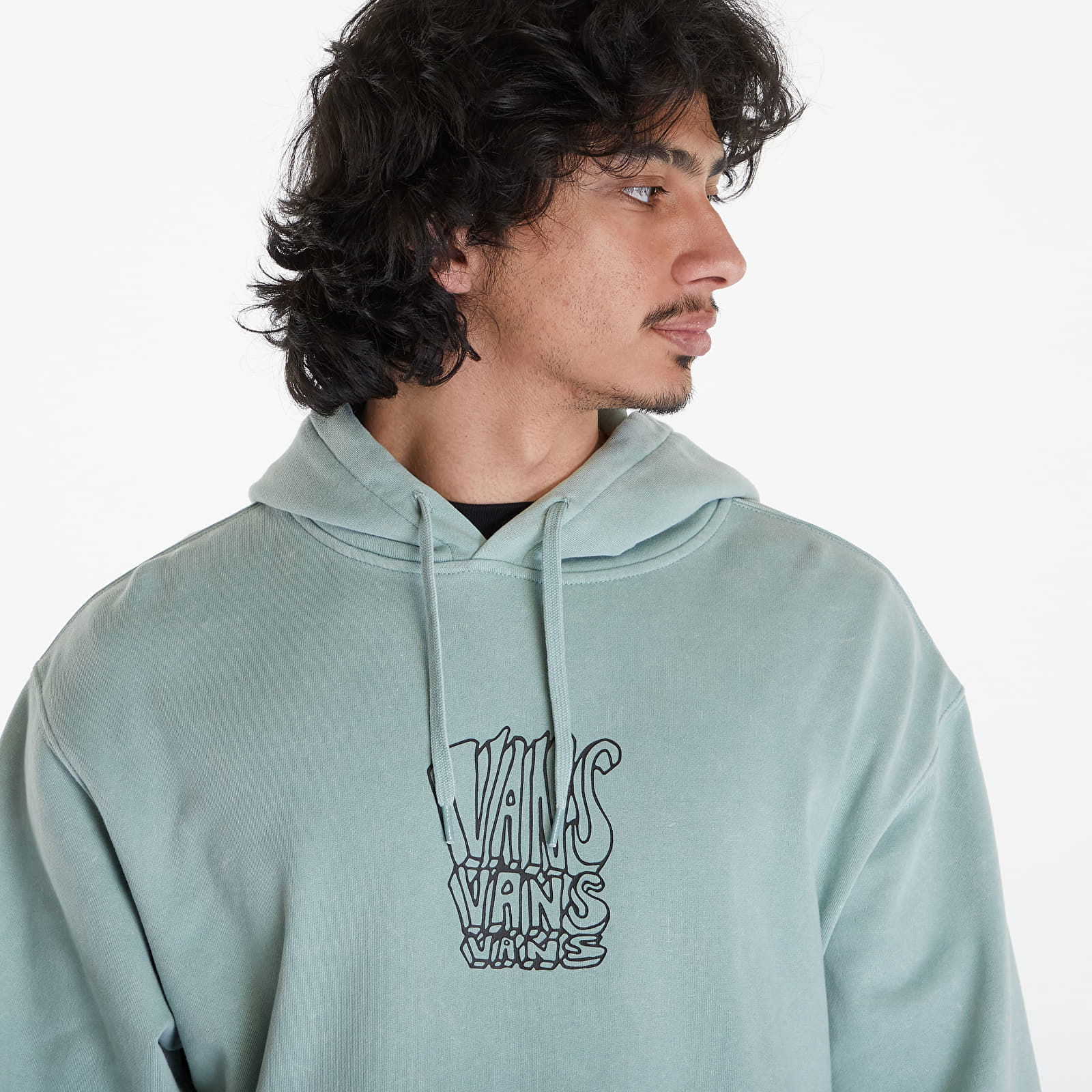 Crash Stack Loose Pullover Hoodie Green