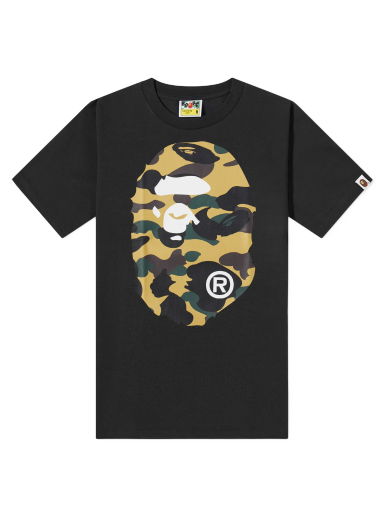 Tričko BAPE 1St Camo Big Ape Head T-Shirt Black/Yellow Čierna | 001TEJ301011M-BLKYLW