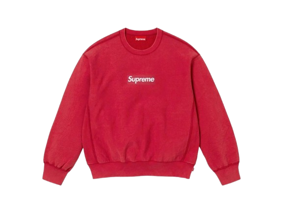 Sveter Supreme Washed Box Logo Crewneck Sweatshirt Size L Červená | SUPBO, 0