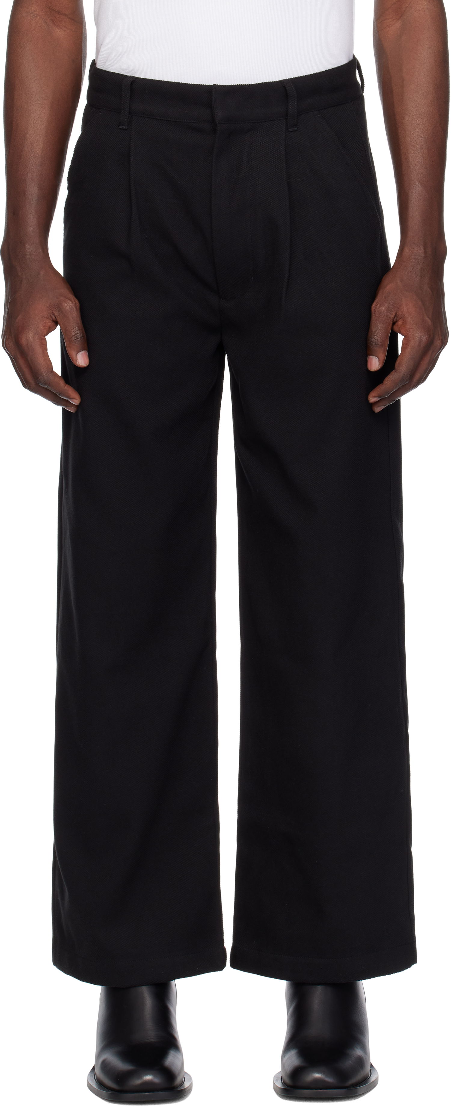 Nohavice izzue Relaxed Fit Twill Pants Čierna | IZXPTL6137W4NBKX, 0