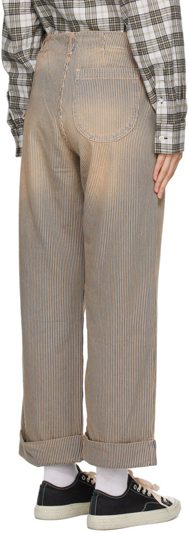 Nohavice YMC Striped Sailor Trousers Béžová | Q4WAC, 2