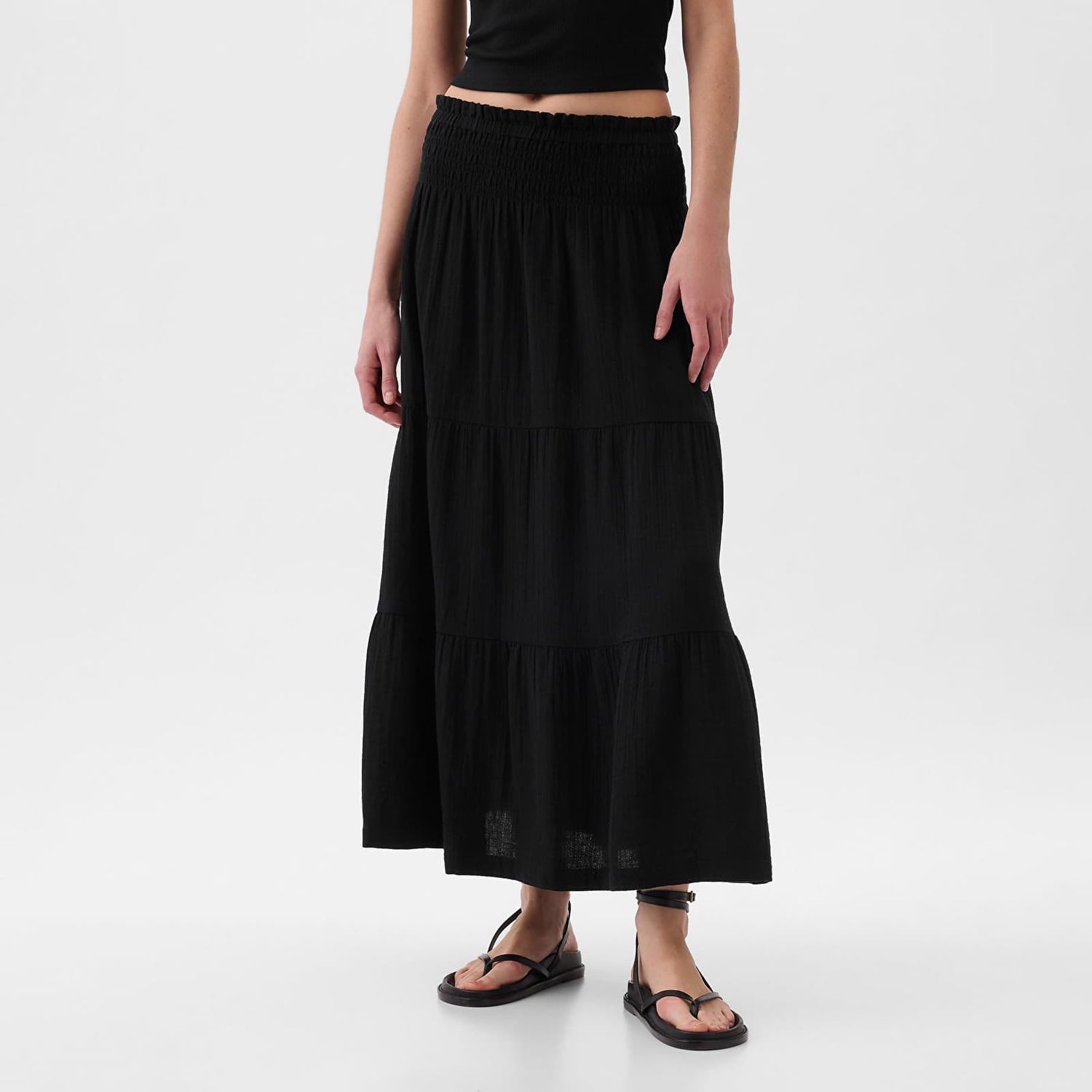 Sukňa GAP Skirt Pull On Gauze Maxi Skirt Black Čierna | 857496-01, 0