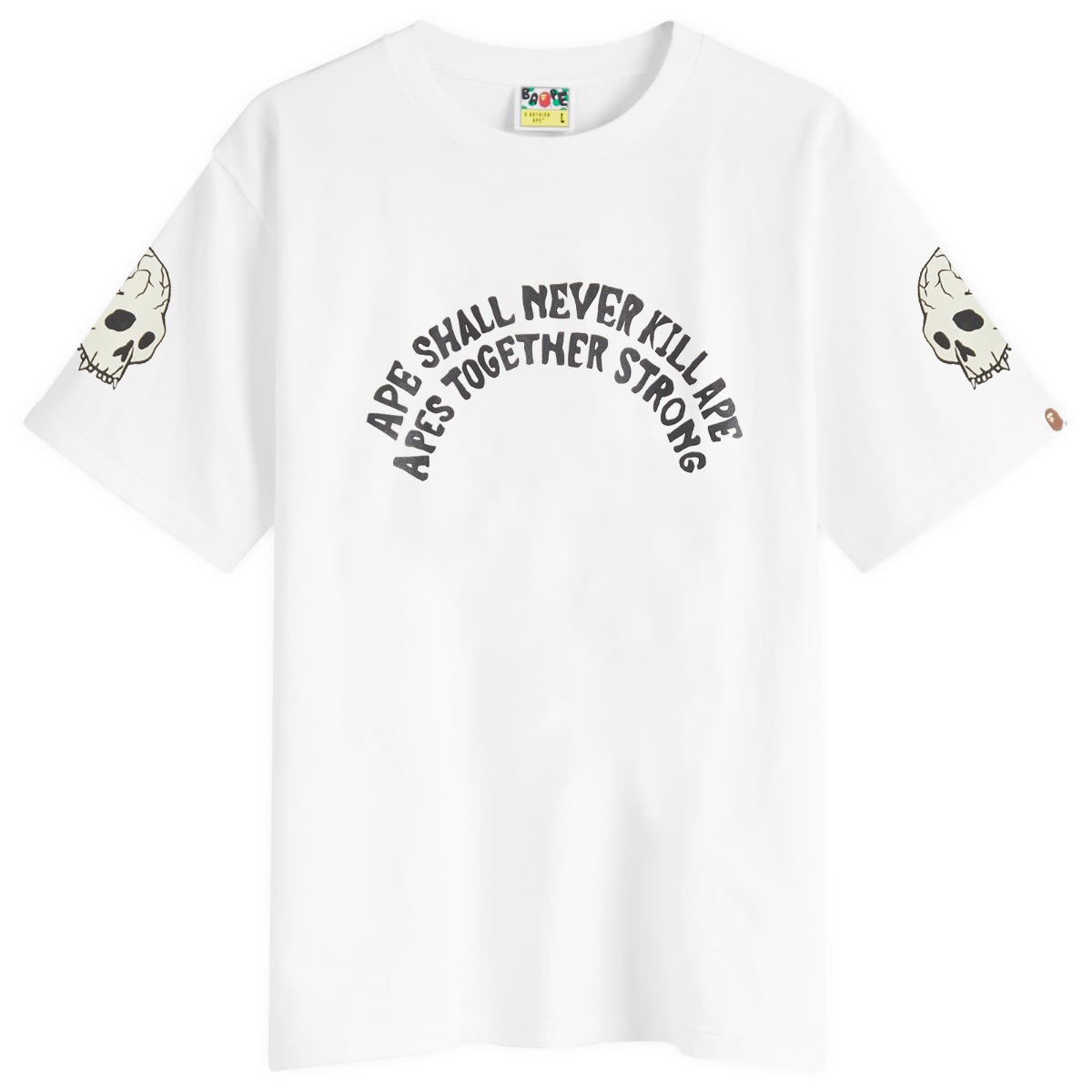 Tričko BAPE White Graphic T-Shirt With Skull Print Biela | 001TEK801052M-WHT, 0