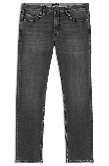 Džínsy BOSS Delaware Slim-Fit Comfort-Stretch Jeans Šedá | 50544635
