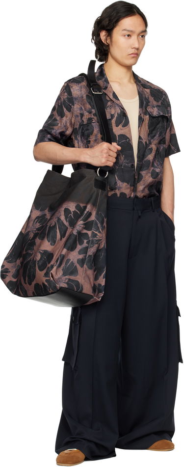 Taška cez rameno Dries Van Noten Dries Van Noten Floral-Print Canvas Shoulder Bag Hnedá | 251-021508-798, 3