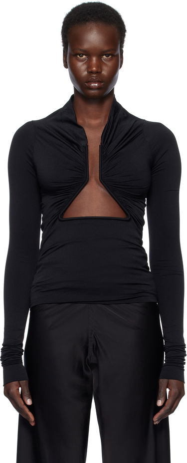 Tričko Rick Owens Rick Owens Hollywood Jersey Long Sleeve Prong T-Shirt Čierna | RP01E7222 JN, 0