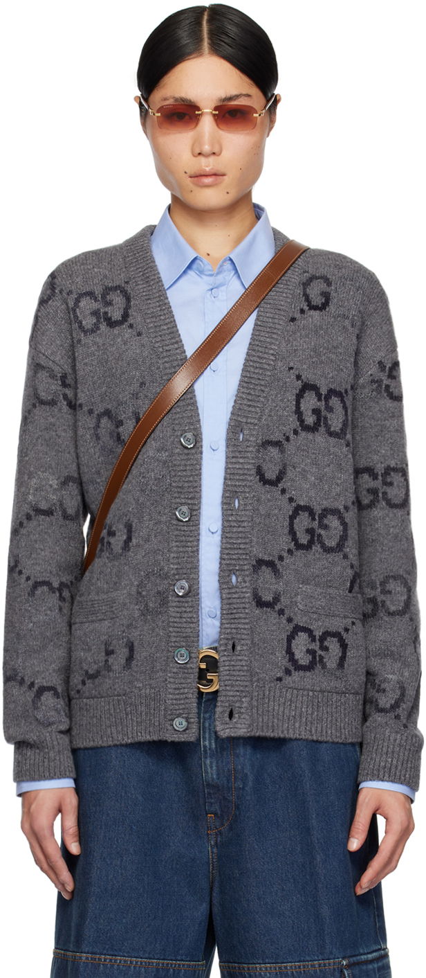 Sveter Gucci GG Cardigan Šedá | 770507 XKDSJ, 0