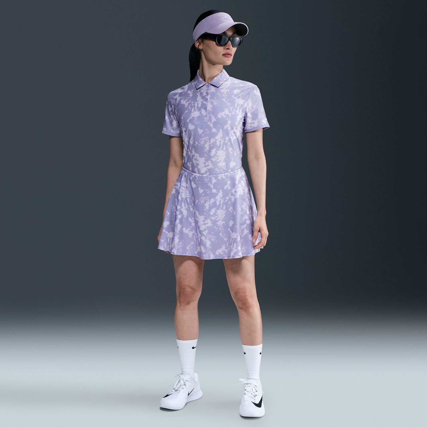 Polo tričko Nike Victory Dri-FIT Printed Golf Polo Shirt Fialová | FZ6893-533, 1