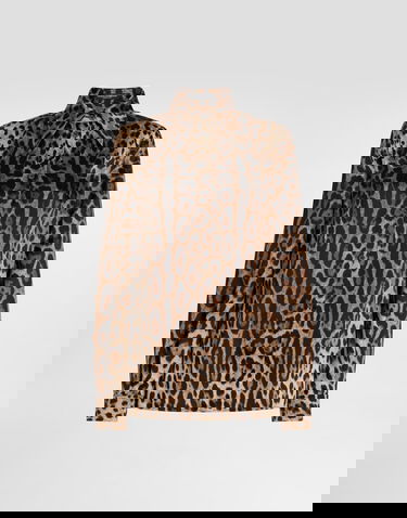 Košeľa Dolce & Gabbana Dolce & Gabbana Leopard-print Satin Shirt Hnedá | F5S48TFS1GTHY13M, 0