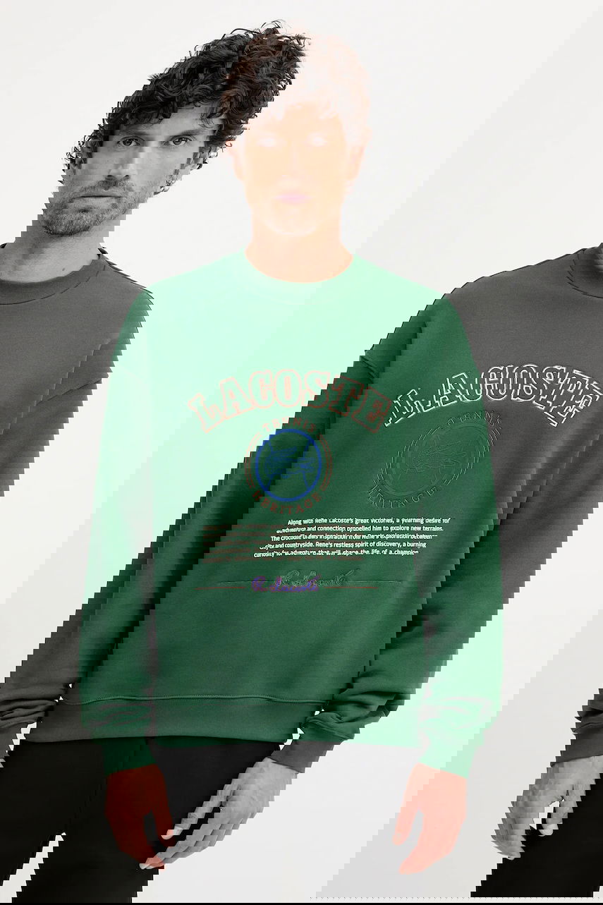 Mikina Lacoste Tennis Heritage Embroidered Sweatshirt Zelené | SH5888, 0