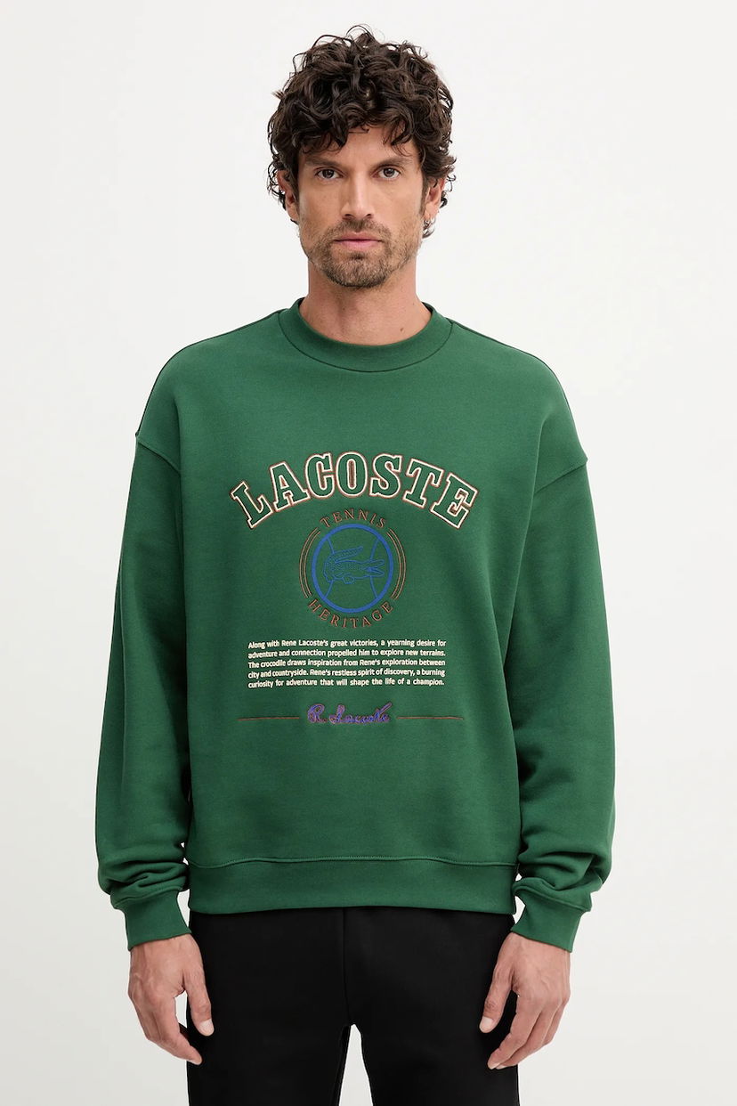 Mikina Lacoste Tennis Heritage Embroidered Sweatshirt Zelené | SH5888