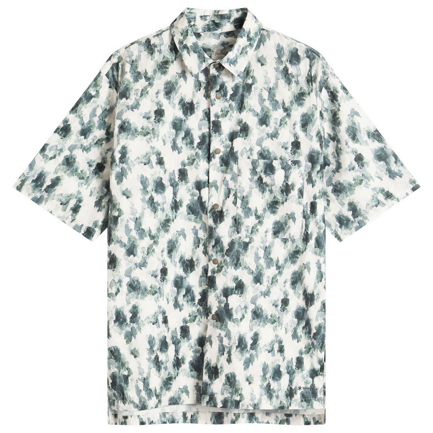 Košeľa Snow Peak Printed Breathable Quick Dry Shirt, Size Large Biela | SH-25SU003-GY, 1