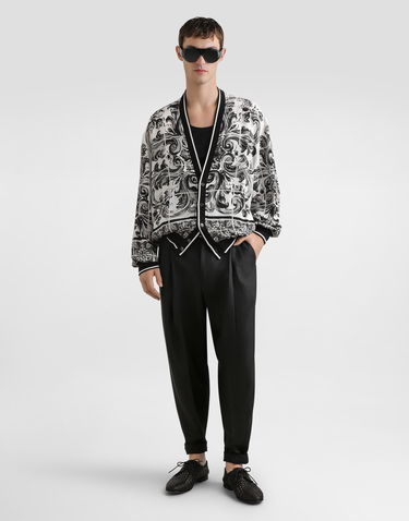 Sveter Dolce & Gabbana Dolce & Gabbana Majolica-Print Silk Cardigan Rôznofarebný | G9BOPTHI1ZIHH5DQ, 1