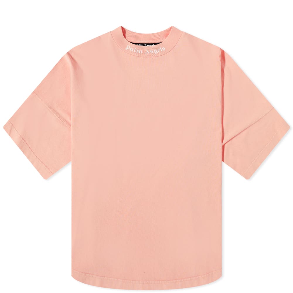 Tričko Palm Angels Garment Dyed Oversized Mock Neck Tee Ružová | PMAA002S22JER0066767, 0