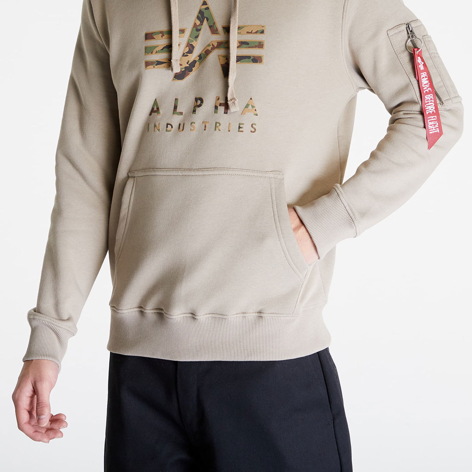 Mikina Alpha Industries Camo TPU Hoody Vintage Sand Béžová | 146337-679, 1