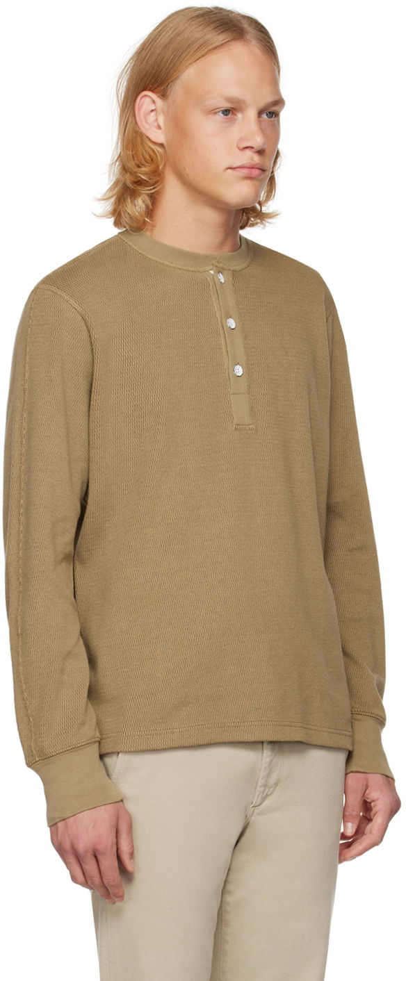 Sveter rag & bone Collin Henley Shirt Hnedá | MBC22HT025JQ25, 1