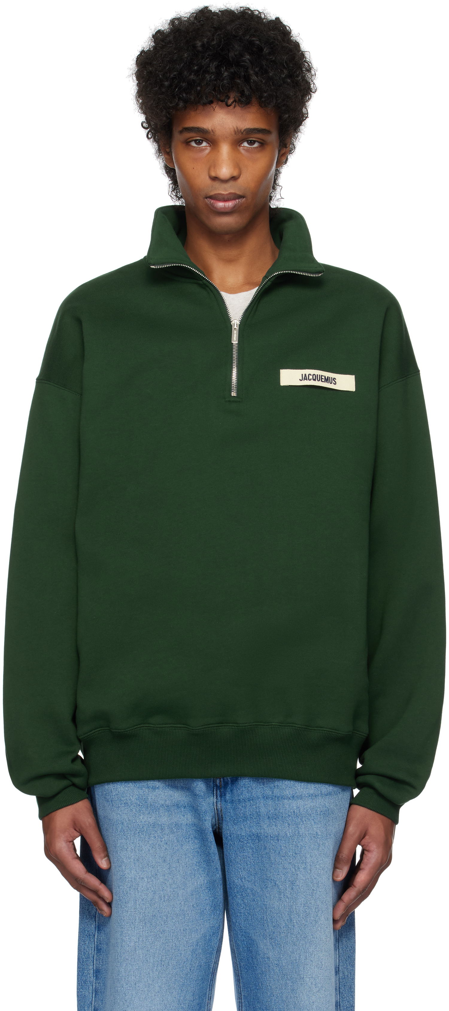 Sveter Jacquemus Jacquemus Gros Grain Zipped-Rollneck Sweatshirt Zelené | 25E255JS283-2458, 0