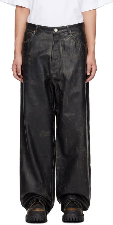 Džínsy VETEMENTS Vetements Distressed Leather Pants Čierna | UA66PA200X, 0
