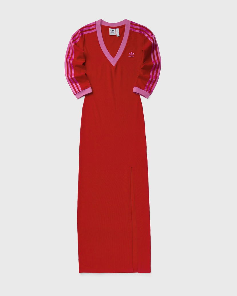 Šaty adidas Originals Ribbed Knit Maxi Dress Červená | JW3668