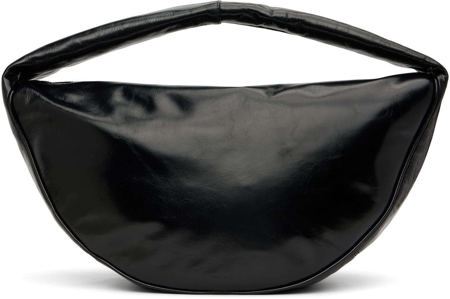 Taška cez rameno BY FAR BY FAR Maxi Cush Creased Leather Shoulder Bag Čierna | MWBSB022LL002BKPL, 0