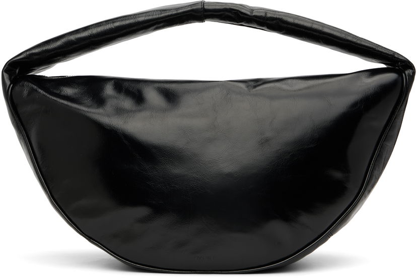 Taška cez rameno BY FAR BY FAR Maxi Cush Creased Leather Shoulder Bag Čierna | MWBSB022LL002BKPL