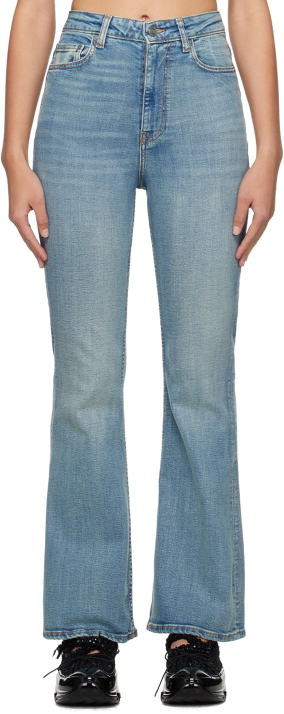 Džínsy GANNI High-Waisted Flare Jeans Modrá | J1374, 0