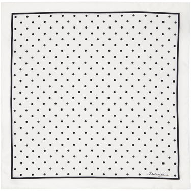 Šál Dolce & Gabbana Dolce&Gabbana Silk Polka-Dot Scarf Biela | FN093RGDCLA, 0