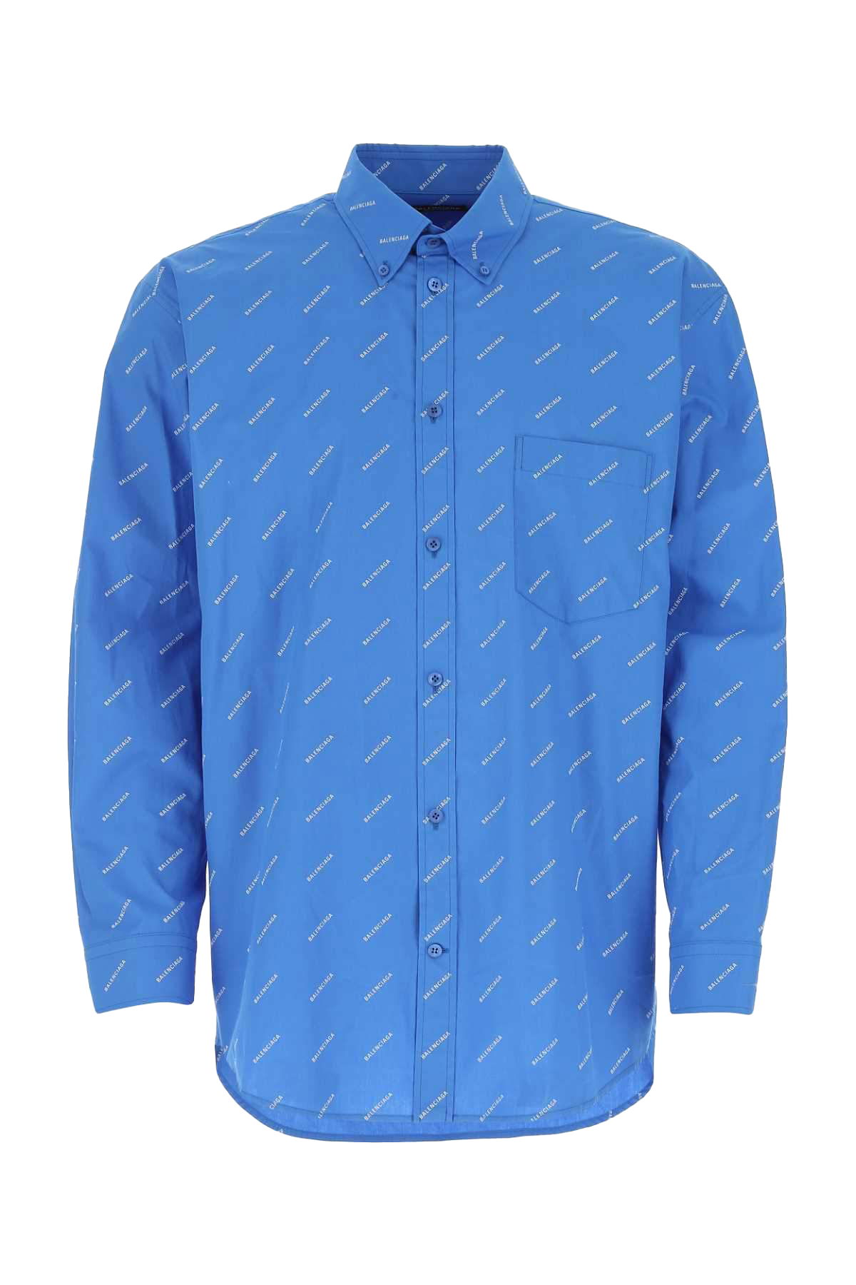 Košeľa Balenciaga All Over Logo Shirt Modrá | 534333TBL967560, 0
