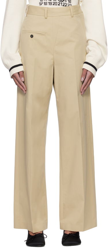 Nohavice Maison Margiela MM6 Maison Margiela Tailoring Twisted Trousers Béžová | S52KA0516 M35148, 0