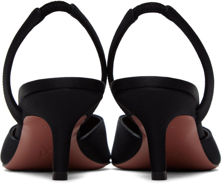 Tenisky a topánky Amina Muaddi Amina Muaddi Camelia 60 Slingback Heels Čierna | CAMELIA SLING SLANTED SATIN, 1