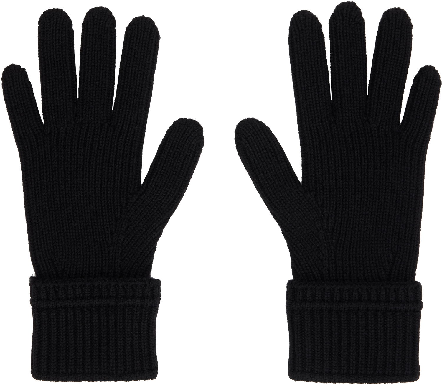 Rukavice Burberry Burberry Wool Gloves with Logo Patch Čierna | 8114593, 1