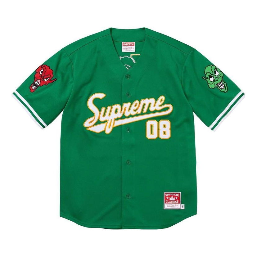 Dres Supreme Mitchell & Ness Downtown Hell Baseball Jersey Zelené | SUP-FW23-094