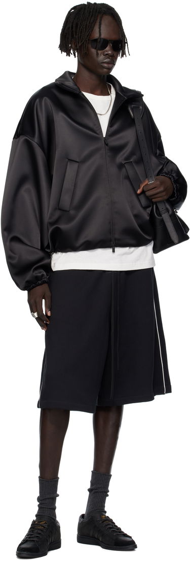 Bomber bunda Fear of God ESSENTIALS Bonded Satin Zip-Up Bomber Jacket Čierna | 202SP258070F, 3