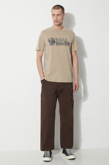 Tričko FJÄLLRÄVEN Lush Logo Print T-Shirt Béžová | F12600219.118, 1