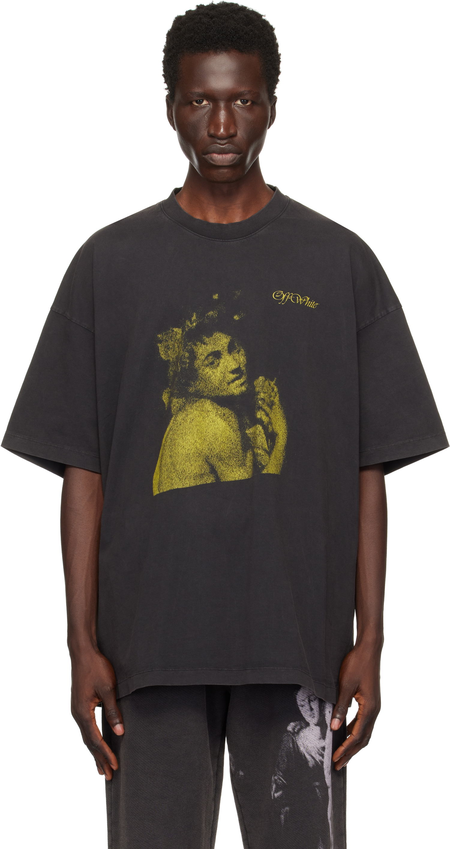 Tričko Off-White Blurred Bacchus Graphic T-Shirt Čierna | OMAA161F24JER0031065, 0
