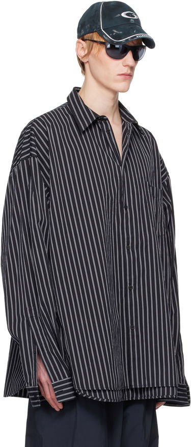 Košeľa Balenciaga Balenciaga Striped Flatground Shirt Čierna | 814598TRM23, 1