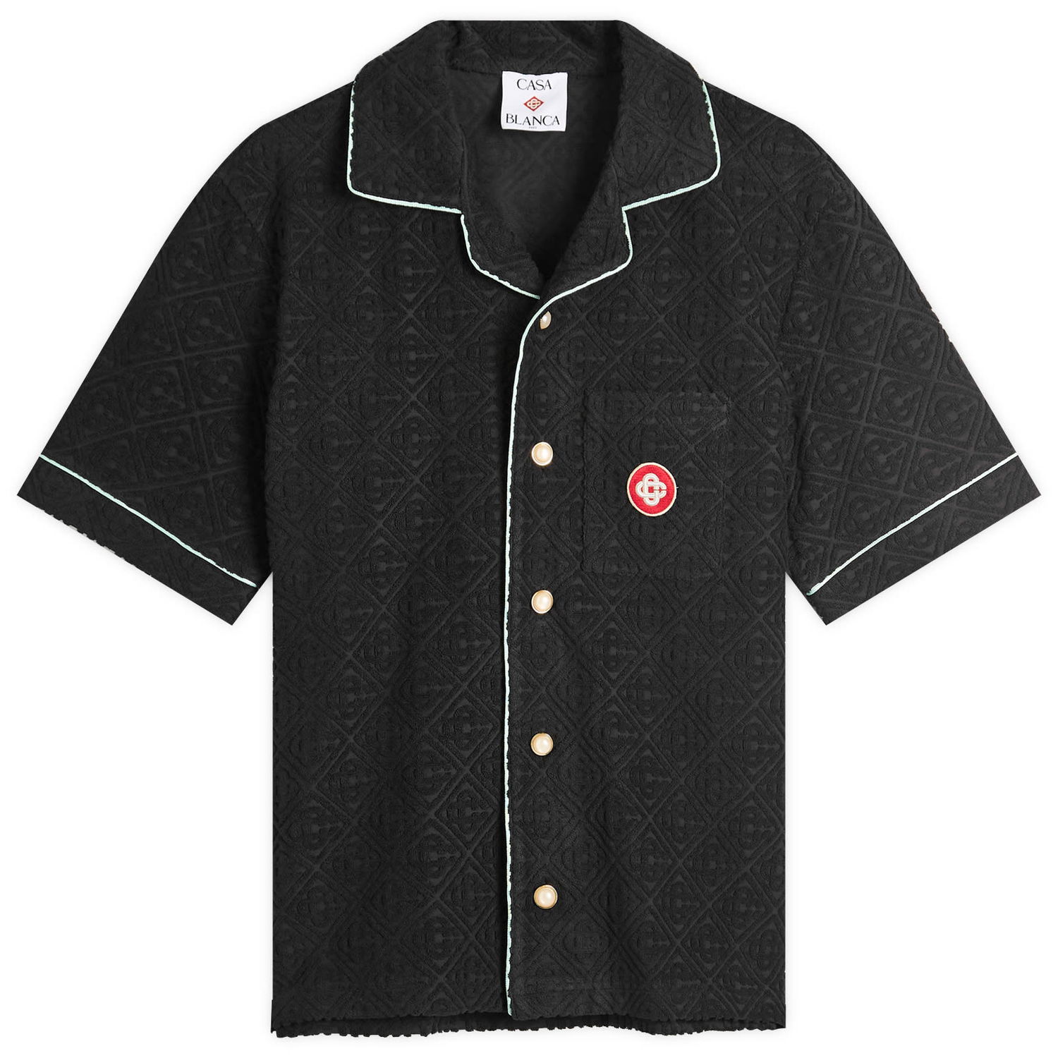 Košeľa Casablanca Casablanca Towelling Monogram Shirt, Size Large Čierna | MPF25-SH-085-02, 1