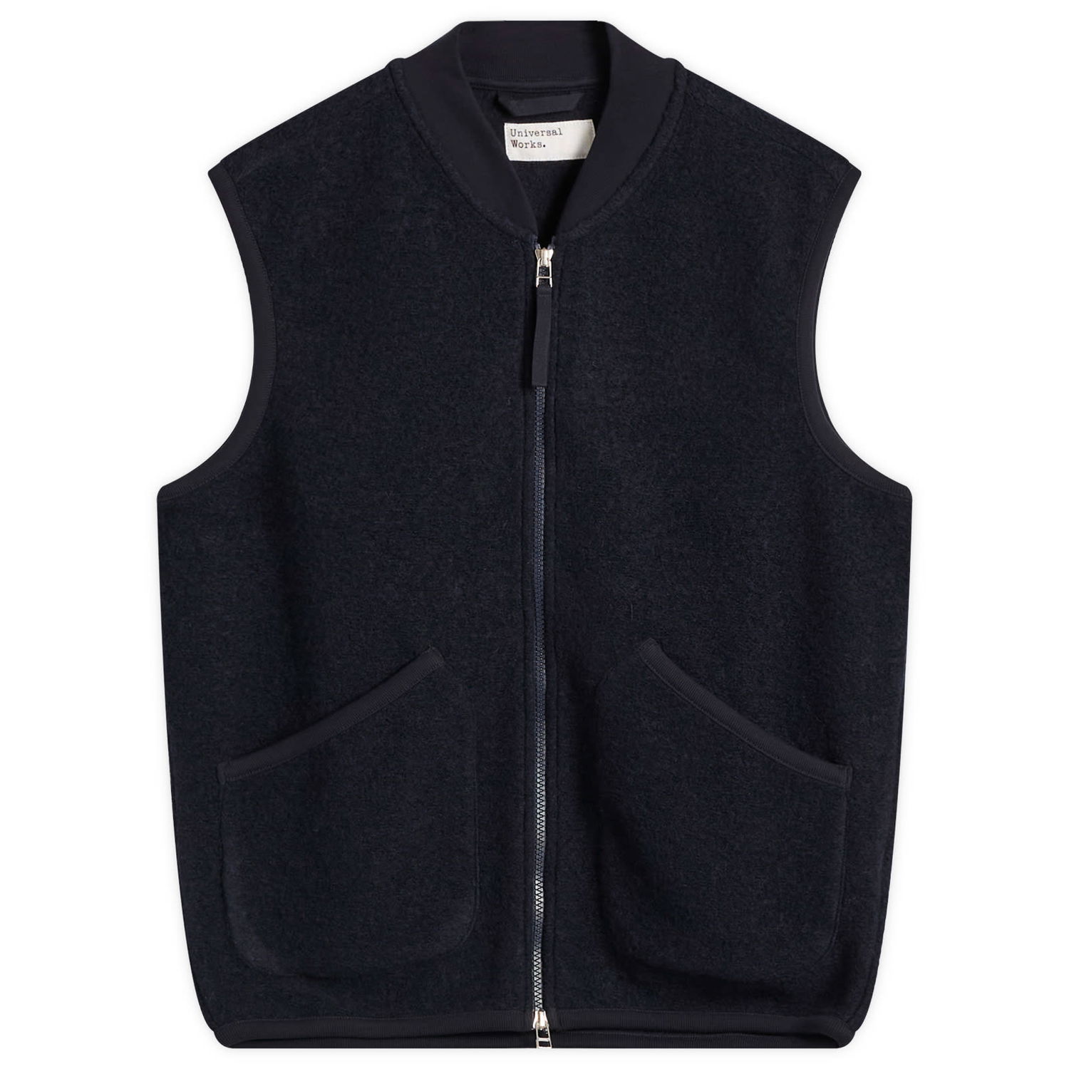 Vesta Universal Works Wool Fleece Zip Vest Navy | 00015-NVY, 1