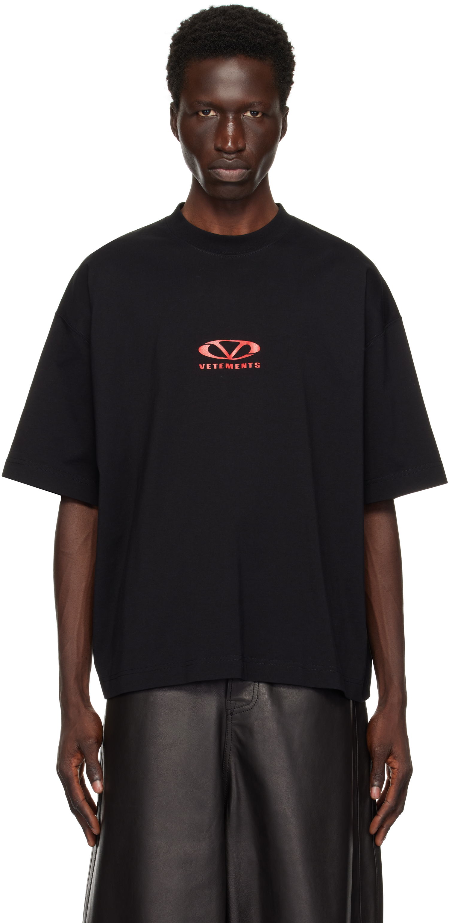 Tričko VETEMENTS Oval Logo Cropped T-Shirt Čierna | UA66TR600BR, 0