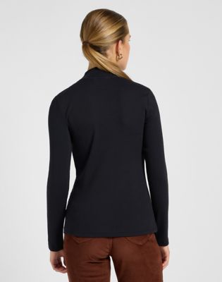 Tričko Lee Lee Slim Mock Neck Tee XS Čierna | 112370949, 0