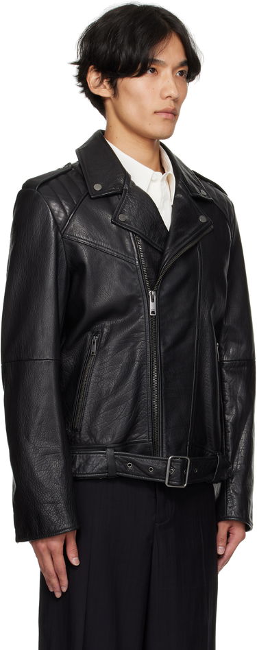 Bunda BOSS Regular-fit biker jacket in buffalo leather Čierna | 50542108, 2