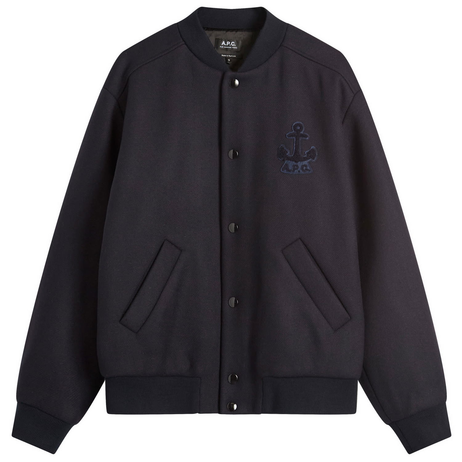 Bomber bunda A.P.C. A.P.C. Micka Varsity Jacket, Size Small Navy | WVBDE-M32010-IAK, 1