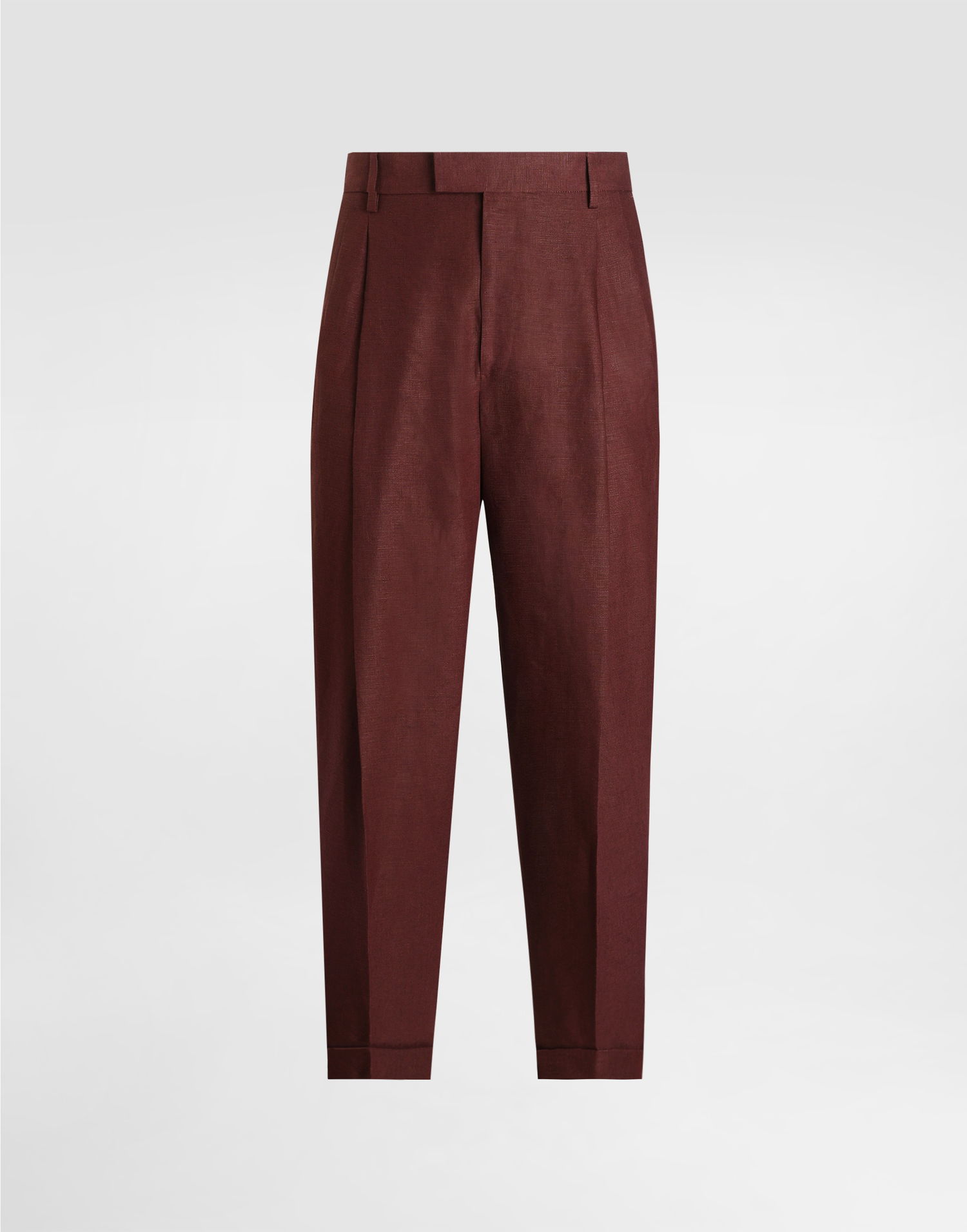 Nohavice Dolce & Gabbana Dolce & Gabbana Linen Cropped Trousers Vínová | GP114TFU4MCM5039, 0